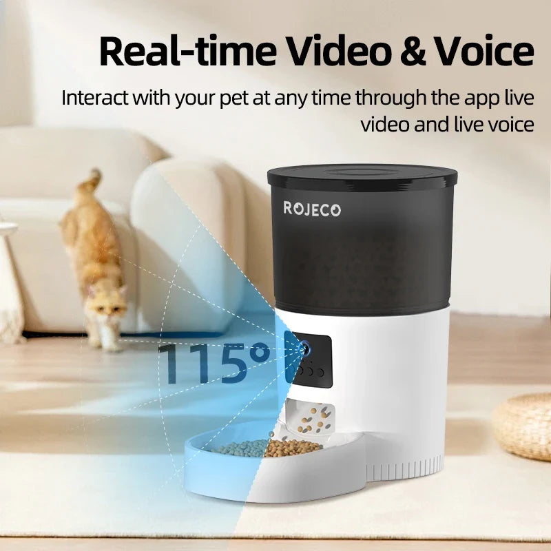 Distributeur automatique ROJECO avec caméra et angle de vue indiqué à 115 degrés