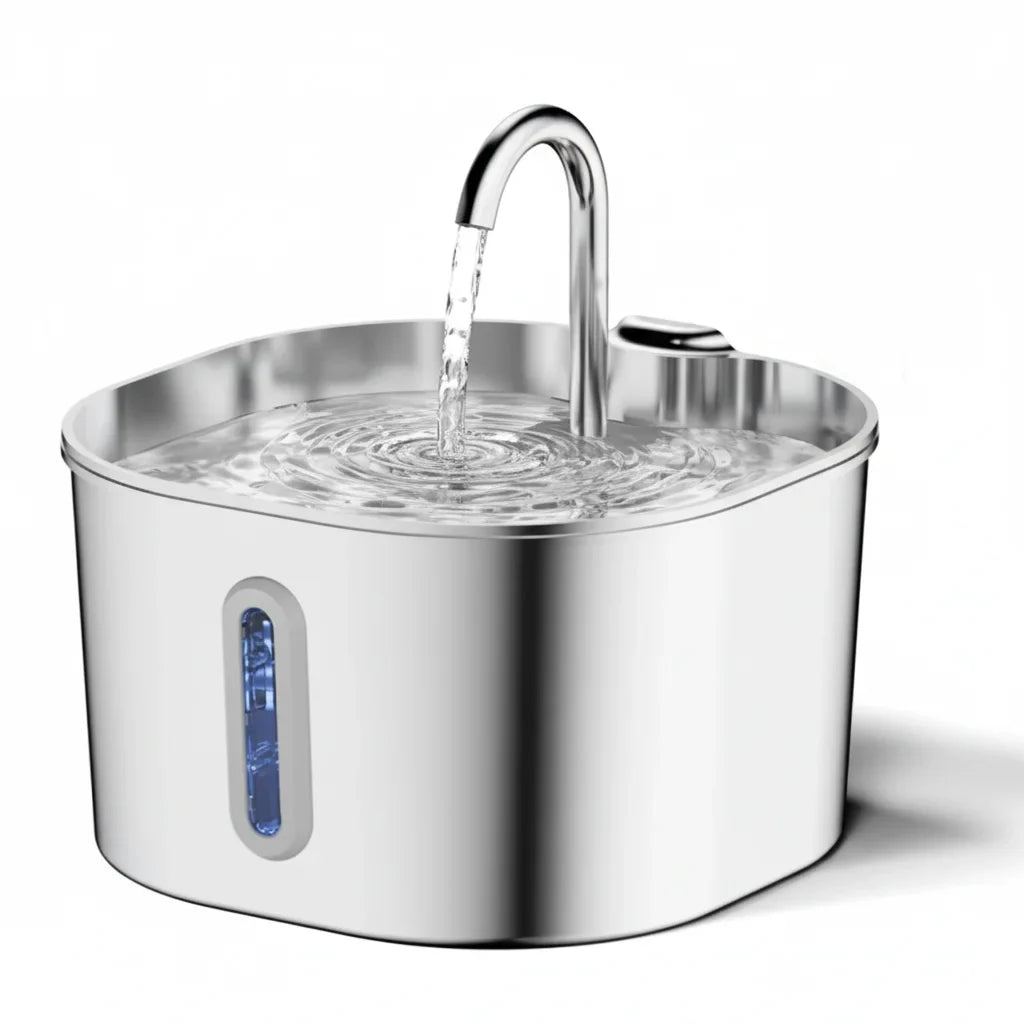 Fontaine à eau 2,2 L en acier inoxydable pour chat et chien