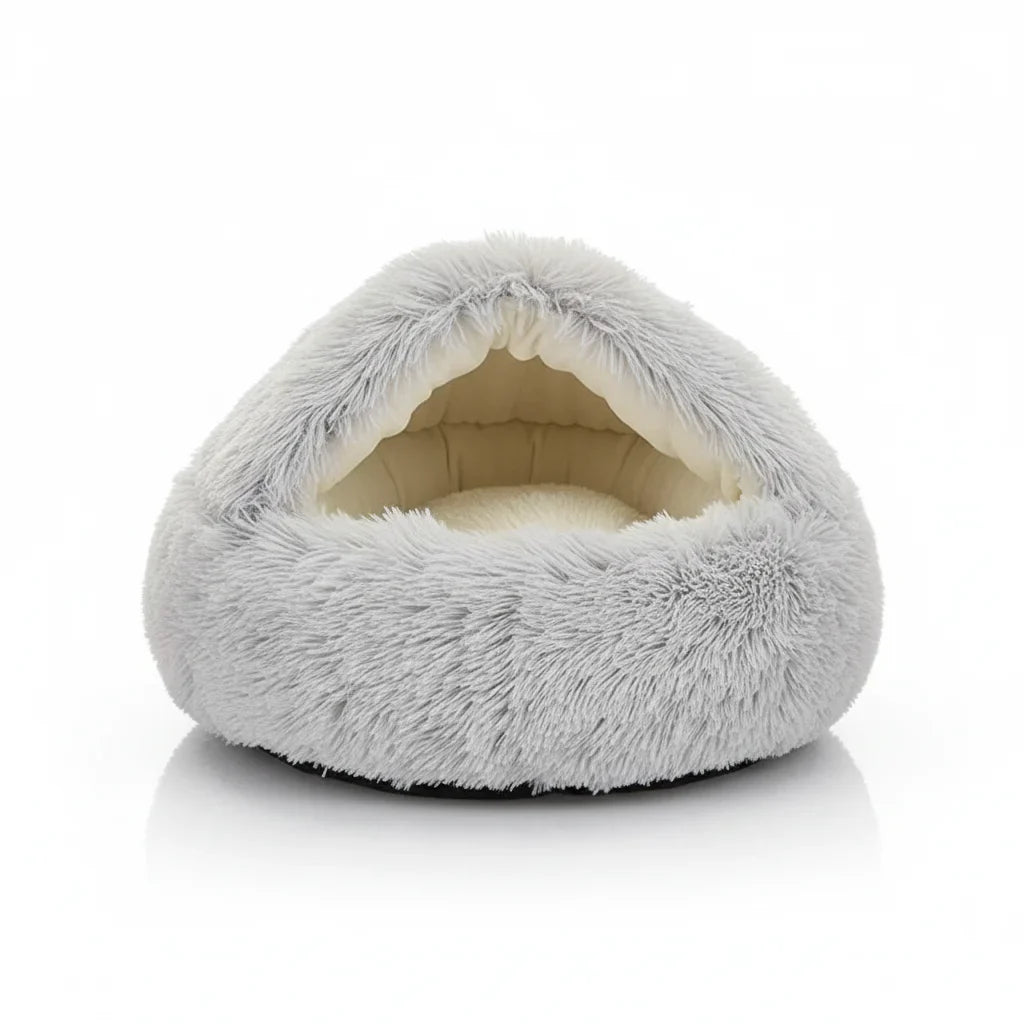 Lit igloo gris de 40 cm pour chat ou petit chien