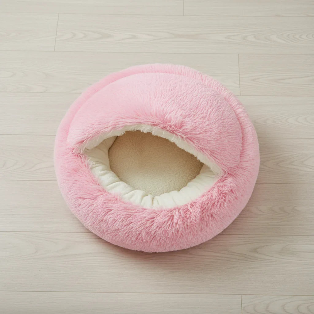 Lit igloo rose de 40 cm pour chat ou petit chien