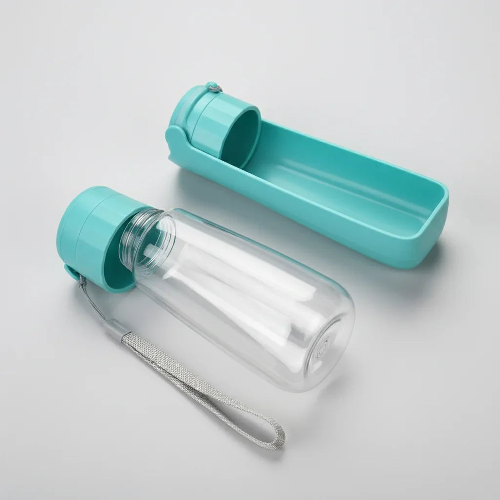 Bouteille d’eau portable avec réservoir transparent pour animaux 