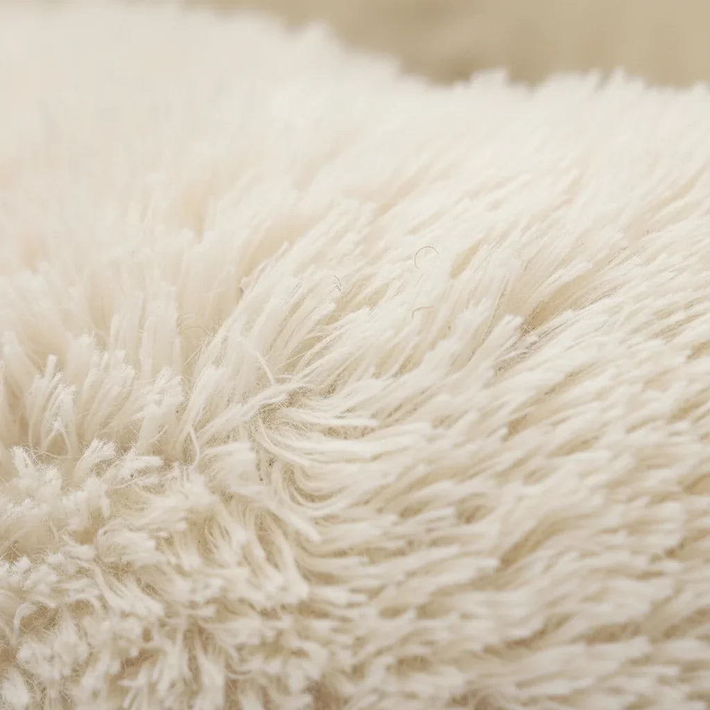 Gros plan de la texture du lit igloo pour animaux