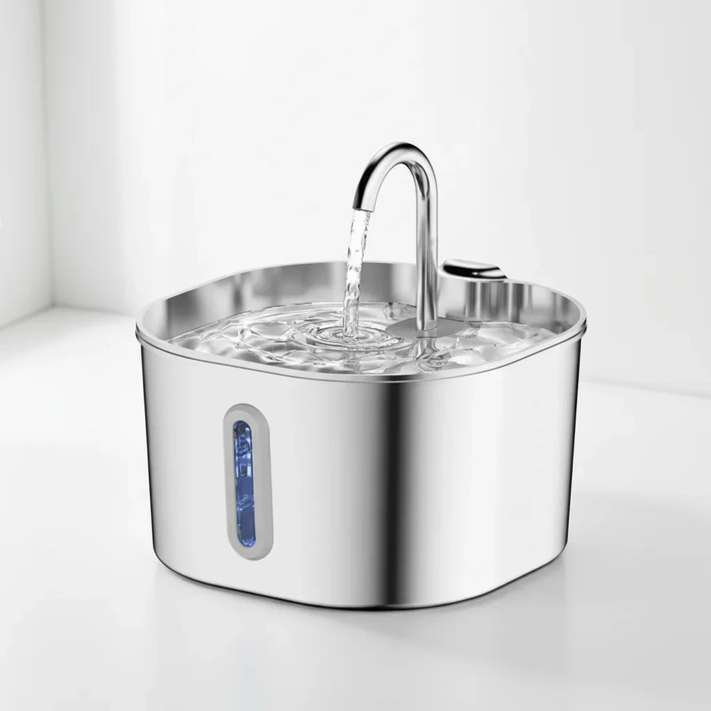 Fontaine à eau pour chat et chien avec robinet et fenêtre de niveau d’eau