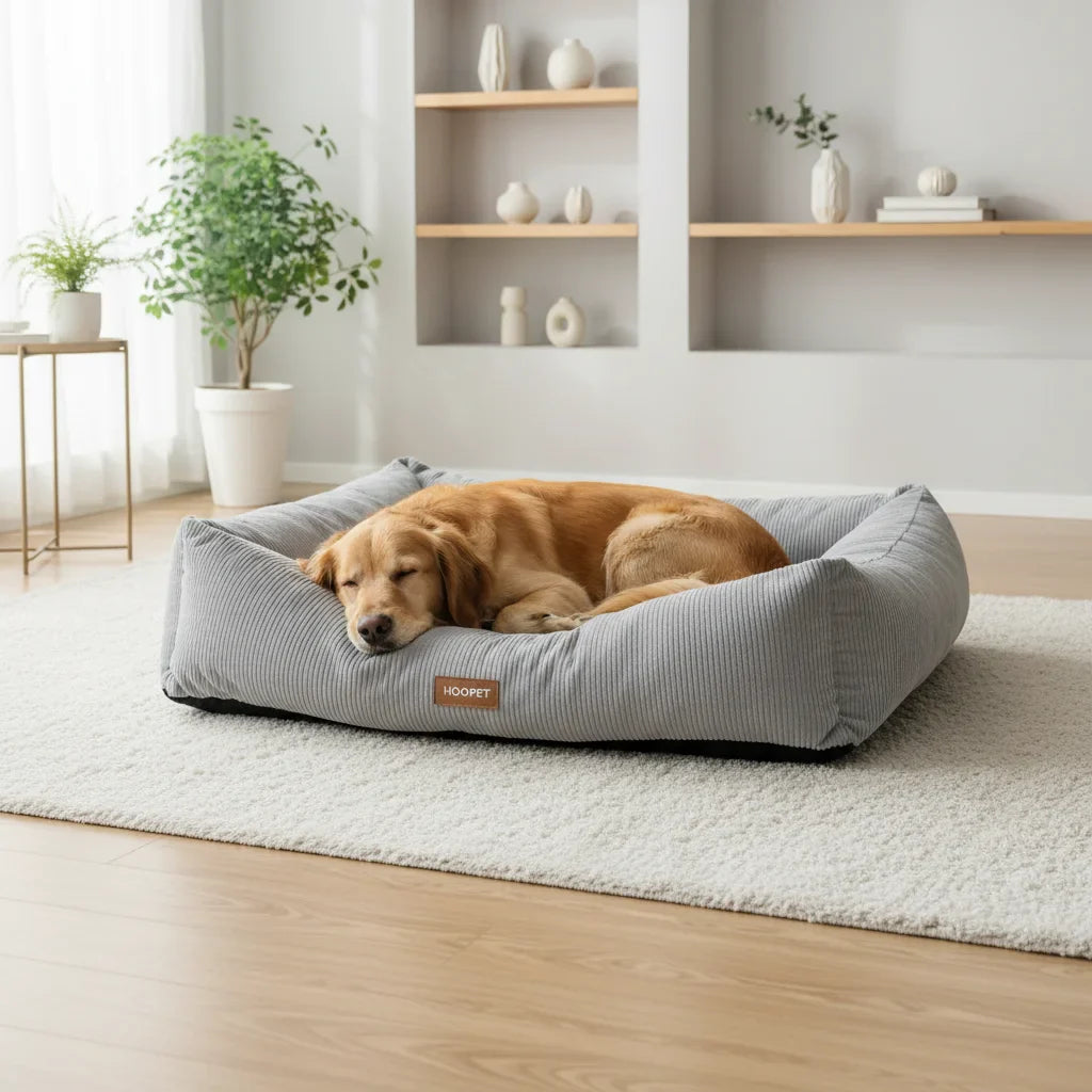 Lit douillet gris pour chien et chat