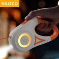Laisse rétractable ROJECO avec éclairage intégré et bouton de blocage