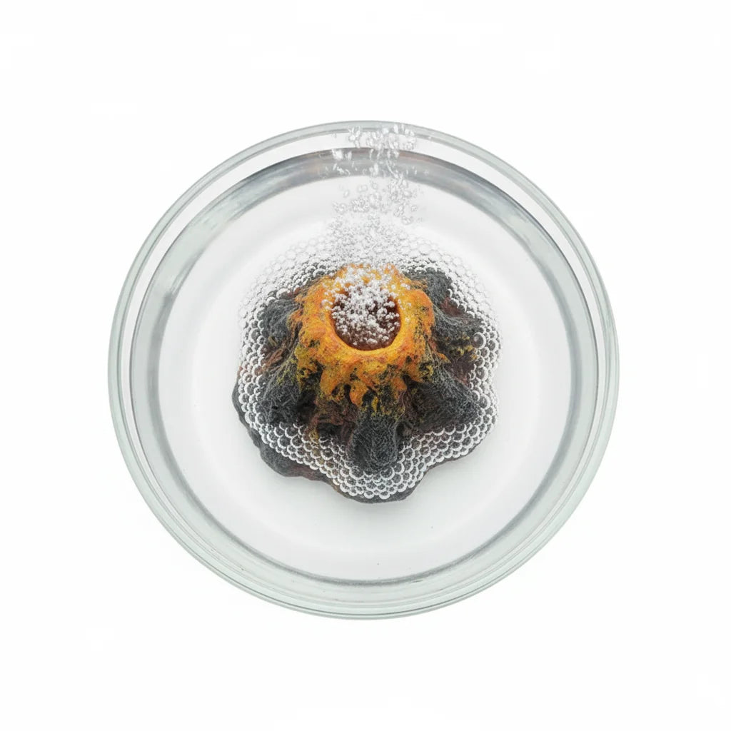 Vue de dessus de la décoration volcan pour aquarium