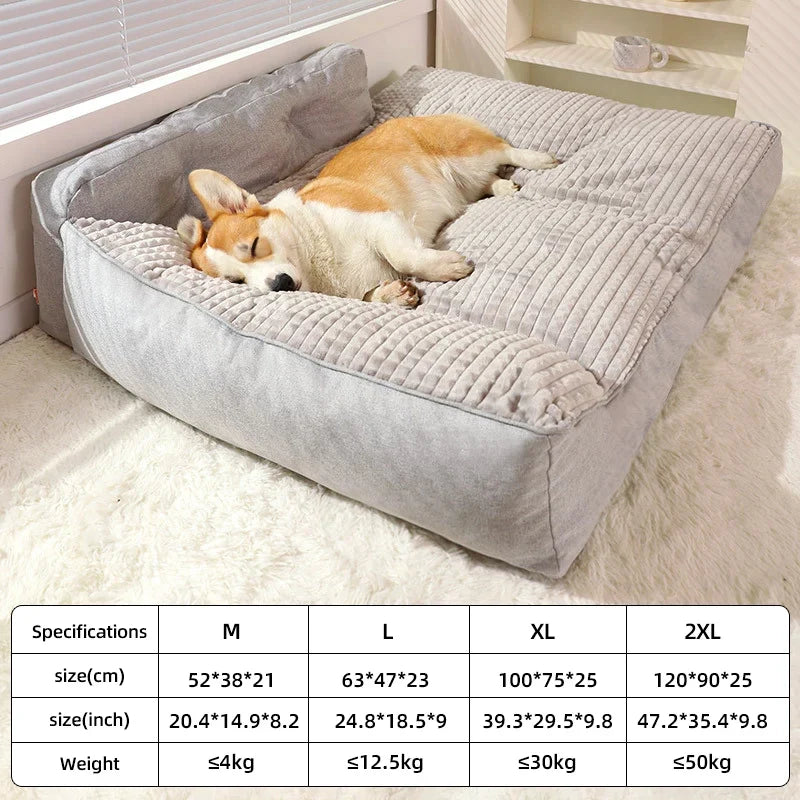 Lit douillet gris pour chien avec dimensions
